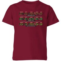 Back To The Future Destination Clock Kids' T-Shirt - Burgundy - 5-6 Jahre von Original Hero