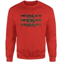Back To The Future Destination Clock Sweatshirt - Red - XS von Back To The Future