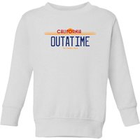 Back To The Future Outatime Plate Kids' Sweatshirt - White - 11-12 Jahre von Back To The Future