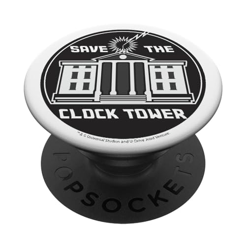 Back to the Future Clock Tower Circle Logo PopSockets mit austauschbarem PopGrip von Back To The Future