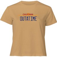 Back to the Future Outatime Plate Women's Cropped T-Shirt - Tan - L von Back To The Future