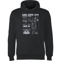 Zurück In Die Zukunft Delorean Schematic Kapuzenpullover - Schwarz - XXL von Back to the Future