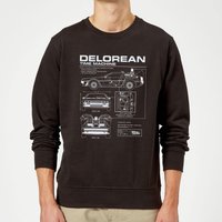 Zurück In Die Zukunft Delorean Schematic Pullover - Schwarz - L von Back to the Future