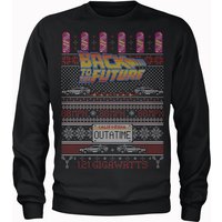 Zurück in die Zukunft OUTATIME Männer Weihnachtspullover – Schwarz - L von Back to the Future