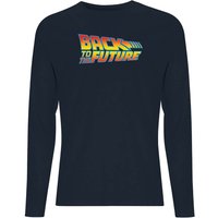 Back To The Future Classic Logo Men's Long Sleeve T-Shirt - Navy - XS von Back to the future