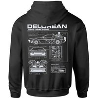 Back To The Future Delorean Schematic Kids' Zipped Hoodie - Black - 9-10 Jahre von Back to the future