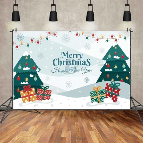 Backdrop Snow Merry Christmas Print Wall Decorations Backdrop Party Background Snowflake Mountain Party Props Background Gift Star Lights Decoration Photo Booth von Backdrop Professional Store