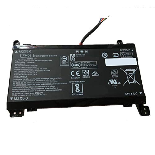 Backupower Ersatz 12 Kabel FM08 Akku Batterie Kompatibel mit HP Omen 17-AN014NG TPN-Q195 922752-421 922753-421 922976-855 922977-855 14.4V 86Wh/5973mAh von Backupower