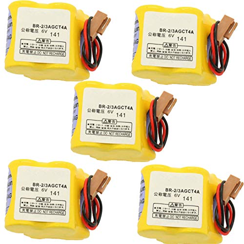 Backupower Ersatz 5PCS PLC Akku Batterie Kompatibel mit Panasonic Typ BR-2/3AGCT4A A06B6114K504 A98L00310025 6V 2400mAh von Backupower