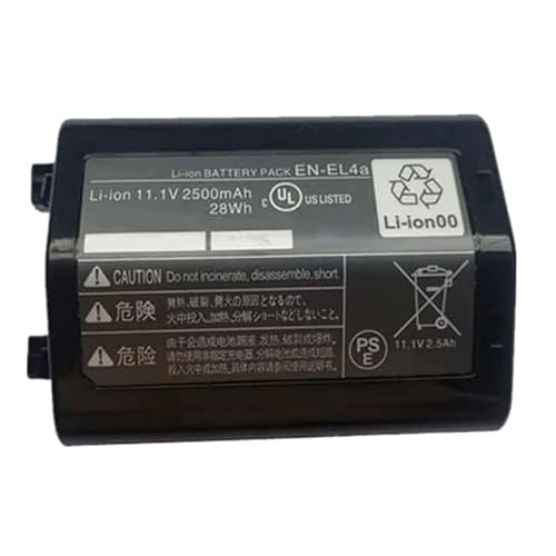 Backupower Ersatz Akku 2500mAh EN-EL4 ENEL4 EN-EL4a ENEL4a EN-EL4e ENEL4e Kompatibel mit NI-kon EN-EL4e D2X D2Xs D3S D300S F6 D3 D2H D2HS von Backupower