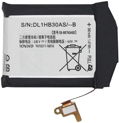 Backupower Ersatz Akku Kompatibel mit Samsung Gear S3 Frontier SM-R760 SM-R770 SM-R765,Gear S3 Classic SM-R760 R770 R765 EB-BR760ABE GH43-04699A 3.85V 380MAH von Backupower