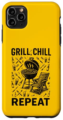 Grill Chill Repeat Vintage BBQ Sommer Barbecue Grillen Hülle für iPhone 11 Pro Max Grill Chill Repeat Vintage BBQ Sommer Barbecue Grillen Hülle für iPhone 11 Pro Max von Backyard Bbq Summer Cookout Clothing