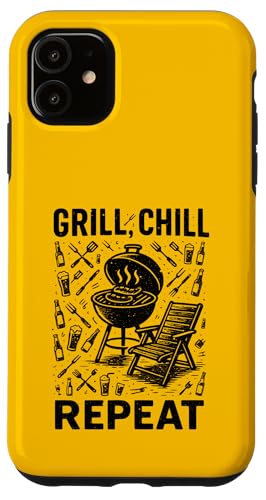 Grill Chill Repeat Vintage BBQ Sommer Barbecue Grillen Hülle für iPhone 11 Grill Chill Repeat Vintage BBQ Sommer Barbecue Grillen Hülle für iPhone 11 von Backyard Bbq Summer Cookout Clothing