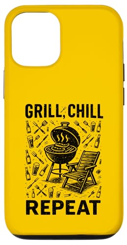 Grill Chill Repeat Vintage BBQ Sommer Barbecue Grillen Hülle für iPhone 12/12 Pro Grill Chill Repeat Vintage BBQ Sommer Barbecue Grillen Hülle für iPhone 12/12 Pro von Backyard Bbq Summer Cookout Clothing