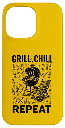 Grill Chill Repeat Vintage BBQ Sommer Barbecue Grillen Hülle für iPhone 14 Pro Max Grill Chill Repeat Vintage BBQ Sommer Barbecue Grillen Hülle für iPhone 14 Pro Max von Backyard Bbq Summer Cookout Clothing