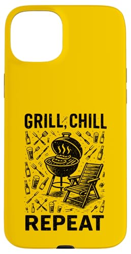 Grill Chill Repeat Vintage BBQ Sommer Barbecue Grillen Hülle für iPhone 15 Plus Grill Chill Repeat Vintage BBQ Sommer Barbecue Grillen Hülle für iPhone 15 Plus von Backyard Bbq Summer Cookout Clothing
