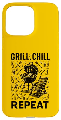 Grill Chill Repeat Vintage BBQ Sommer Barbecue Grillen Hülle für iPhone 15 Pro Max Grill Chill Repeat Vintage BBQ Sommer Barbecue Grillen Hülle für iPhone 15 Pro Max von Backyard Bbq Summer Cookout Clothing