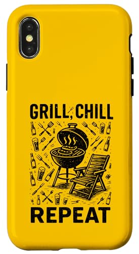 Grill Chill Repeat Vintage BBQ Sommer Barbecue Grillen Hülle für iPhone X/XS Grill Chill Repeat Vintage BBQ Sommer Barbecue Grillen Hülle für iPhone X/XS von Backyard Bbq Summer Cookout Clothing