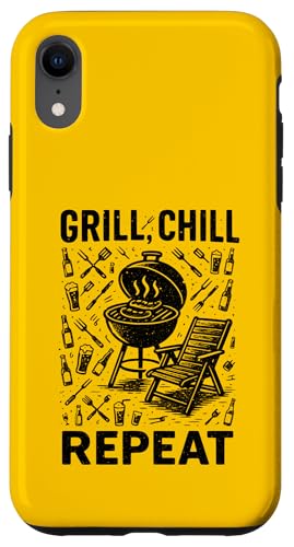Grill Chill Repeat Vintage BBQ Sommer Barbecue Grillen Hülle für iPhone XR Grill Chill Repeat Vintage BBQ Sommer Barbecue Grillen Hülle für iPhone XR von Backyard Bbq Summer Cookout Clothing