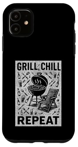 Grill Chill Repeat Vintage BBQ Summer Graphic Tee Grillen Hülle für iPhone 11 Grill Chill Repeat Vintage BBQ Summer Graphic Tee Grillen Hülle für iPhone 11 von Backyard Bbq Summer Cookout Clothing