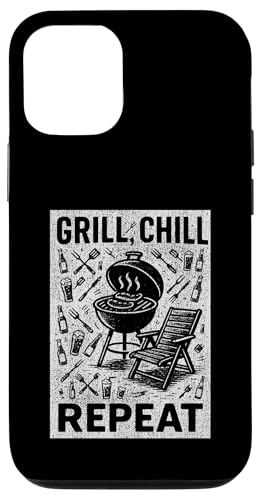 Grill Chill Repeat Vintage BBQ Summer Graphic Tee Grillen Hülle für iPhone 12/12 Pro Grill Chill Repeat Vintage BBQ Summer Graphic Tee Grillen Hülle für iPhone 12/12 Pro von Backyard Bbq Summer Cookout Clothing