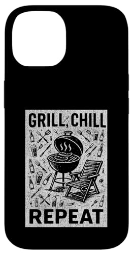Grill Chill Repeat Vintage BBQ Summer Graphic Tee Grillen Hülle für iPhone 14 Grill Chill Repeat Vintage BBQ Summer Graphic Tee Grillen Hülle für iPhone 14 von Backyard Bbq Summer Cookout Clothing