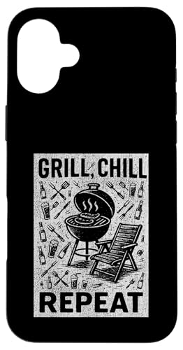 Grill Chill Repeat Vintage BBQ Summer Graphic Tee Grillen Hülle für iPhone 16 Plus Grill Chill Repeat Vintage BBQ Summer Graphic Tee Grillen Hülle für iPhone 16 Plus von Backyard Bbq Summer Cookout Clothing