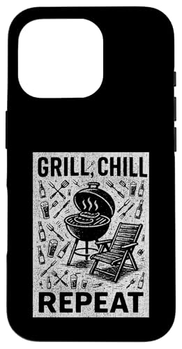 Grill Chill Repeat Vintage BBQ Summer Graphic Tee Grillen Hülle für iPhone 16 Pro Grill Chill Repeat Vintage BBQ Summer Graphic Tee Grillen Hülle für iPhone 16 Pro von Backyard Bbq Summer Cookout Clothing