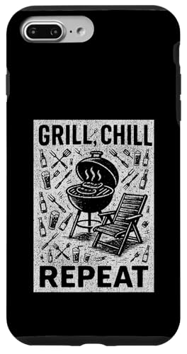 Grill Chill Repeat Vintage BBQ Summer Graphic Tee Grillen Hülle für iPhone 7 Plus/8 Plus Grill Chill Repeat Vintage BBQ Summer Graphic Tee Grillen Hülle für iPhone 7 Plus/8 Plus von Backyard Bbq Summer Cookout Clothing