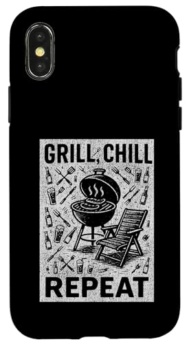 Grill Chill Repeat Vintage BBQ Summer Graphic Tee Grillen Hülle für iPhone X/XS Grill Chill Repeat Vintage BBQ Summer Graphic Tee Grillen Hülle für iPhone X/XS von Backyard Bbq Summer Cookout Clothing