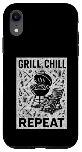 Grill Chill Repeat Vintage BBQ Summer Graphic Tee Grillen Hülle für iPhone XR Grill Chill Repeat Vintage BBQ Summer Graphic Tee Grillen Hülle für iPhone XR von Backyard Bbq Summer Cookout Clothing