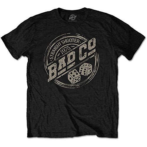 T-Shirt # S Unisex Black # Straight Shooter Roundel von Bad Company