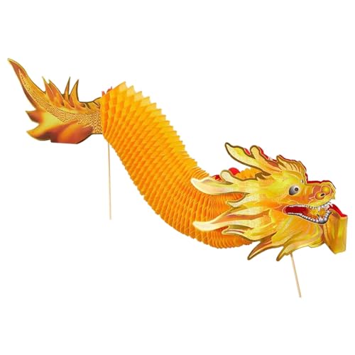 Badiman Chinesischer Drache für Das Frühlingsfest, Handgefertigtes Dekorationsstück, Gelb, 150CM von Badiman