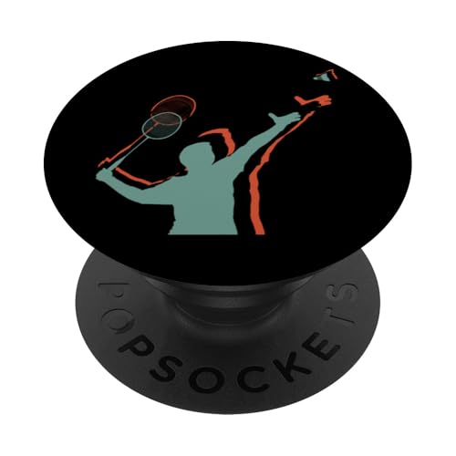 Badminton Federball Badmintonspieler 90er BADMINTON PopSockets Klebender PopGrip von Badminton Set Zubehör Sport Geschenke Shirts