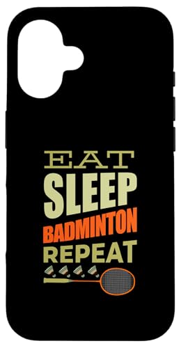 Badminton Federball Badmintonspieler EAT SLEEP BADMINTON Hülle für iPhone 16 Badminton Federball Badmintonspieler EAT SLEEP BADMINTON Hülle für iPhone 16 von Badminton Set Zubehör Sport Geschenke Shirts
