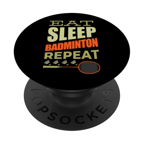Badminton Federball Badmintonspieler EAT SLEEP BADMINTON PopSockets Klebender PopGrip von Badminton Set Zubehör Sport Geschenke Shirts
