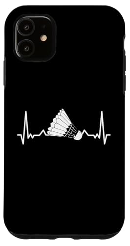 Badminton Federball Badmintonspieler Herzschlag BADMINTON Hülle für iPhone 11 von Badminton Set Zubehör Sport Geschenke Shirts