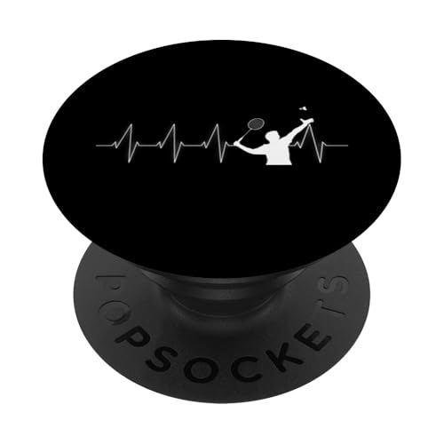 Badminton Federball Badmintonspieler Herzschlag BADMINTON PopSockets Klebender PopGrip Badminton Federball Badmintonspieler Herzschlag BADMINTON PopSockets Klebender PopGrip von Badminton Set Zubehör Sport Geschenke Shirts