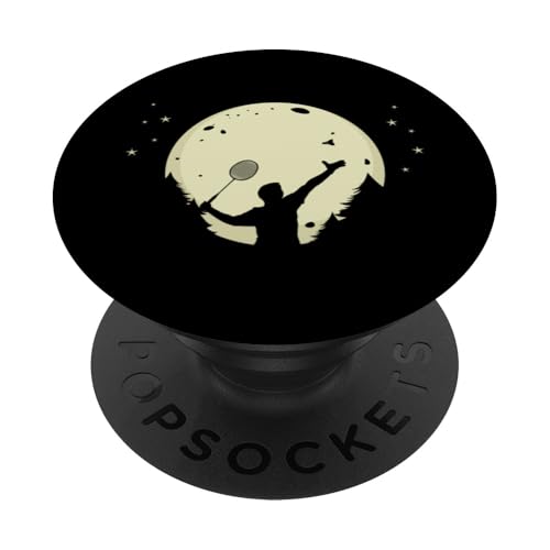 Badminton Federball Badmintonspieler Nacht BADMINTON PopSockets Klebender PopGrip von Badminton Set Zubehör Sport Geschenke Shirts