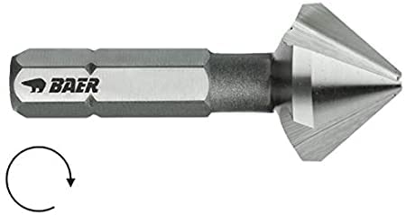 BAER HSSG 90° Bit-Kegelsenker 6,3 mm (für M 3) - für Akkuschrauber - Senkbohrer - Entgrater - Senker - Ansenker - Versenker von Baer