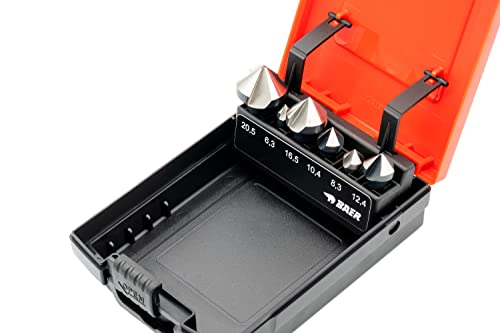 BAER HSSG 90° Bit-Kegelsenker-Satz 6,3-20,5 mm - für Akkuschrauber - Senkbohrer-Set 1/4'' Bit Kegelsenker Ansenker Versenker Fräser Entgrater Senker BAER HSSG 90° Bit-Kegelsenker-Satz 6,3-20,5 mm - für Akkuschrauber - Senkbohrer-Set 1/4'' Bit Kegelsenker Ansenker Versenker Fräser Entgrater Senker von Baer