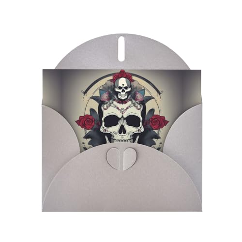 Graue elegante Grußkarte mit Totenkopf-Yoga-Druck, mit leeren Karten und Umschlägen, perfekt für Geburtstag, Hochzeit, Braut und mehr Graue elegante Grußkarte mit Totenkopf-Yoga-Druck, mit leeren Karten und Umschlägen, perfekt für Geburtstag, Hochzeit, Braut und mehr von BaerK