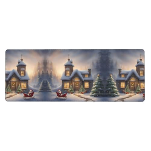 Großes Mauspad mit Aufdruck "Merry Christmas", 30 x 80 cm, Gaming-Schreibtischmatte, erweiterter Schutz für Zuhause, Büro, Computer, Laptop von BaerK