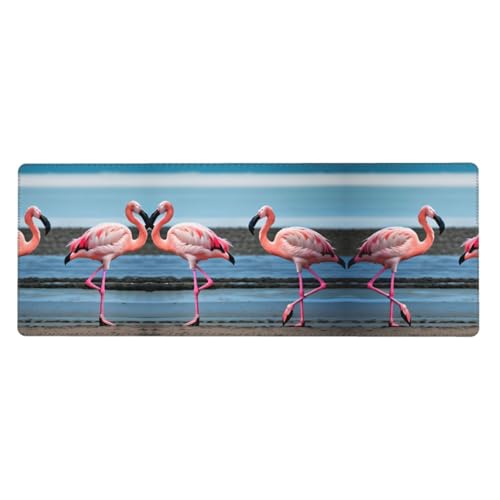 Großes Mauspad mit Flamingos am Strand, 30 x 80 cm, Gaming-Schreibtischmatte, erweiterter Schutz für Zuhause, Büro, Computer, Laptop Großes Mauspad mit Flamingos am Strand, 30 x 80 cm, Gaming-Schreibtischmatte, erweiterter Schutz für Zuhause, Büro, Computer, Laptop von BaerK