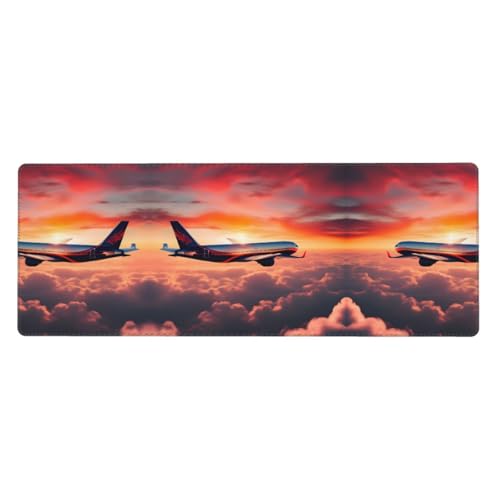 Großes Mauspad mit Flugzeug und Sonnenuntergängen, 30 x 80 cm, Gaming-Schreibtischmatte, erweiterter Schutz für Zuhause, Büro, Computer, Laptop Großes Mauspad mit Flugzeug und Sonnenuntergängen, 30 x 80 cm, Gaming-Schreibtischmatte, erweiterter Schutz für Zuhause, Büro, Computer, Laptop von BaerK