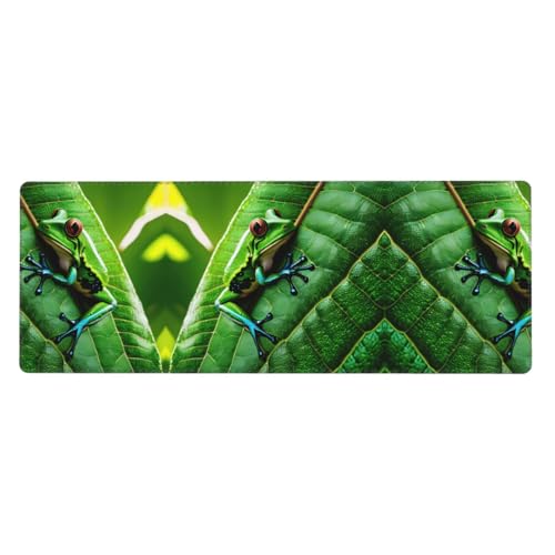 Großes Mauspad mit Froschblättern, 30 x 80 cm, Gaming-Schreibtischmatte, erweiterter Schutz für Zuhause, Büro, Computer, Laptop Großes Mauspad mit Froschblättern, 30 x 80 cm, Gaming-Schreibtischmatte, erweiterter Schutz für Zuhause, Büro, Computer, Laptop von BaerK