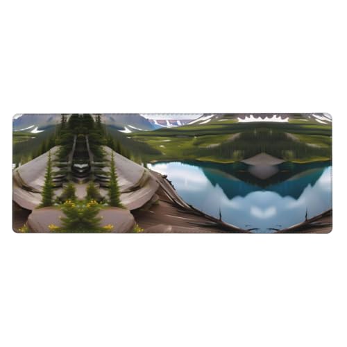 Großes Mauspad mit Gletscher-Nationalpark-Druck, 30 x 80 cm, Gaming-Schreibtischmatte, erweiterter Schutz für Zuhause, Büro, Computer, Laptop von BaerK