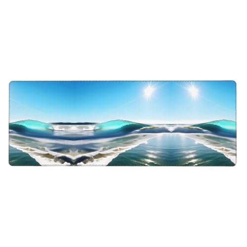 Großes Mauspad mit Himmelswellen-Stranddruck, 30 x 80 cm, Gaming-Schreibtischmatte, erweiterter Schutz für Zuhause, Büro, Computer, Laptop von BaerK