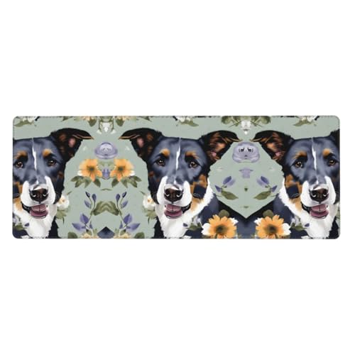 Großes Mauspad mit Hunde-Blumenmuster, 30 x 80 cm, Gaming-Schreibtischmatte, erweiterter Schutz für Zuhause, Büro, Computer, Laptop Großes Mauspad mit Hunde-Blumenmuster, 30 x 80 cm, Gaming-Schreibtischmatte, erweiterter Schutz für Zuhause, Büro, Computer, Laptop von BaerK
