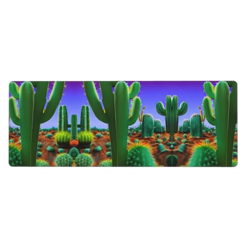 Großes Mauspad mit Kaktus-Wüsten-Druck, 30 x 80 cm, Gaming-Schreibtischmatte, erweiterter Schutz für Zuhause, Büro, Computer, Laptop von BaerK